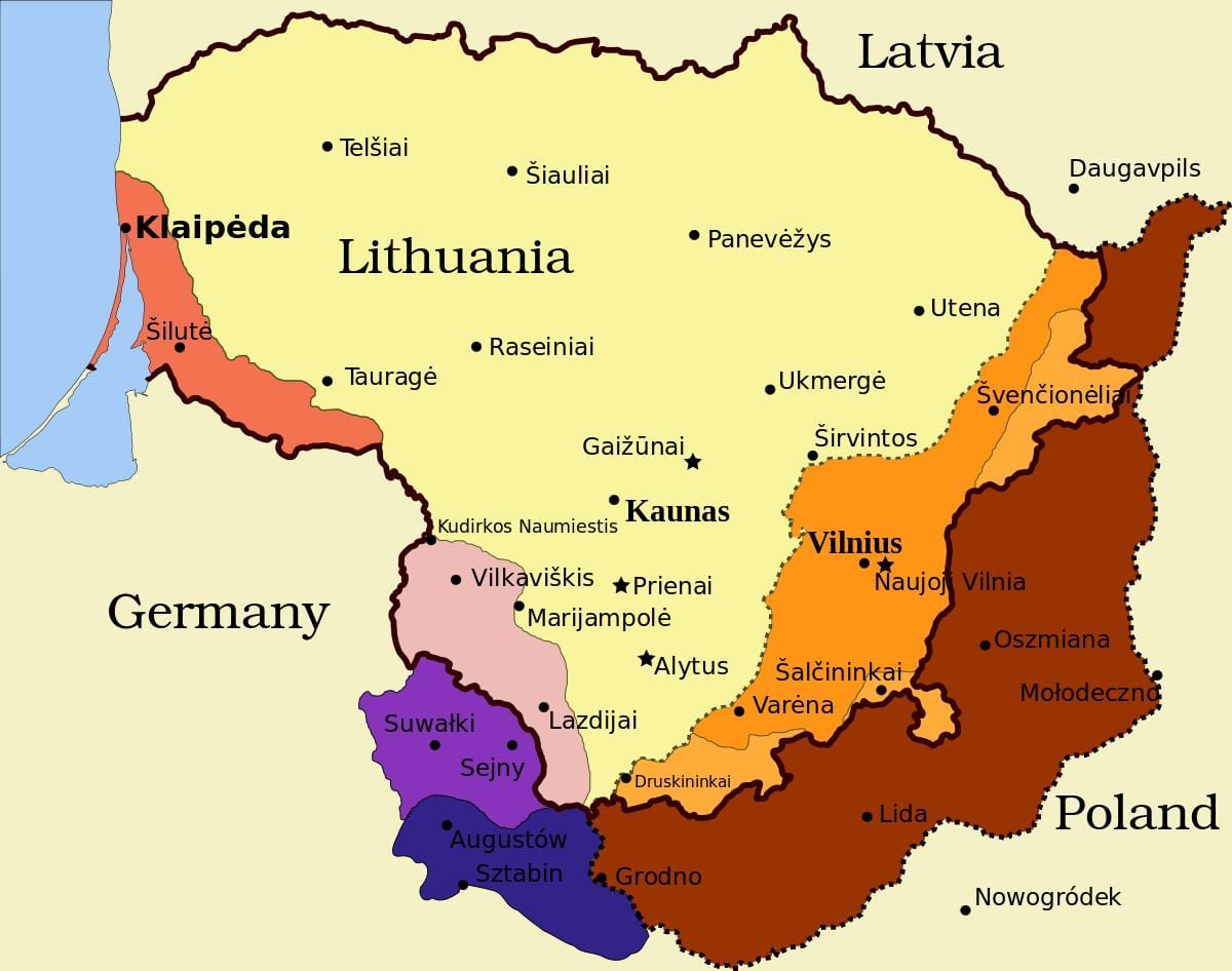ਨਕਸ਼ਾ ਦੇ kaunas ਲਿਥੂਆਨੀਆ