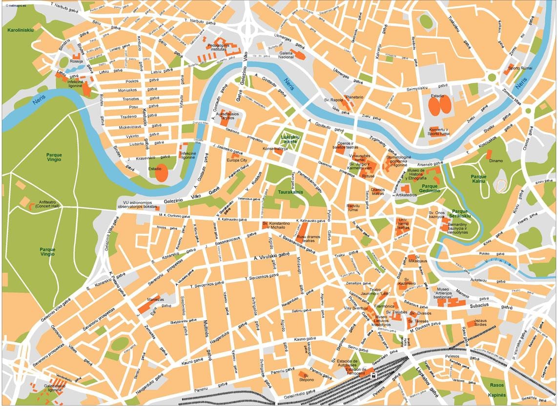 ਨਕਸ਼ਾ ਦੇ vilnius ਲਿਥੂਆਨੀਆ 